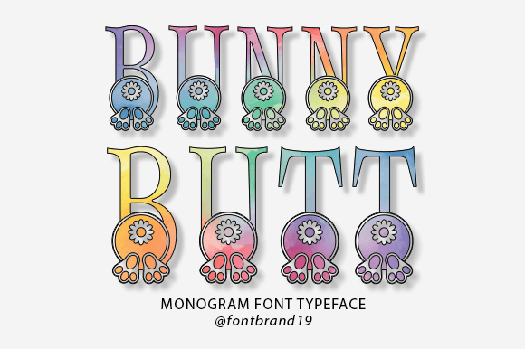 Bunny Butt Monogram: A Decorative Font for Web Design