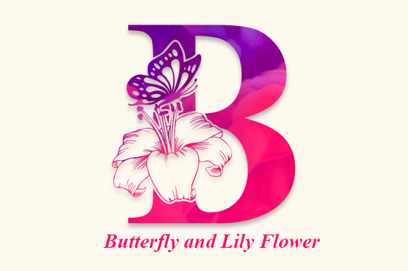 Butterfly and Lily Flower: A Timeless Decorative Font for Digital Design