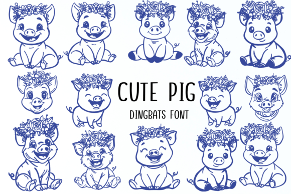Cute Pig Font for Web Designers