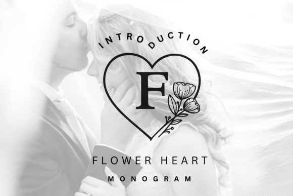 Flower Heart Monogram: A Font That Speaks Love