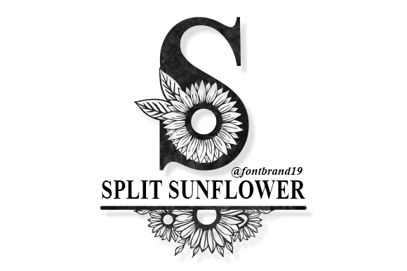 Split Sunflower Monogram: A Decorative Font with Heart